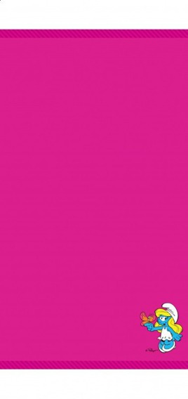 Jednobarwny Ręcznik SMERFY z Aplikacją 70x140 cm Faro - 4 kolory różowy